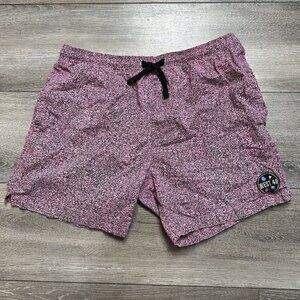 West 49 Men's Size L Pink Black Splatter Retro Shorts